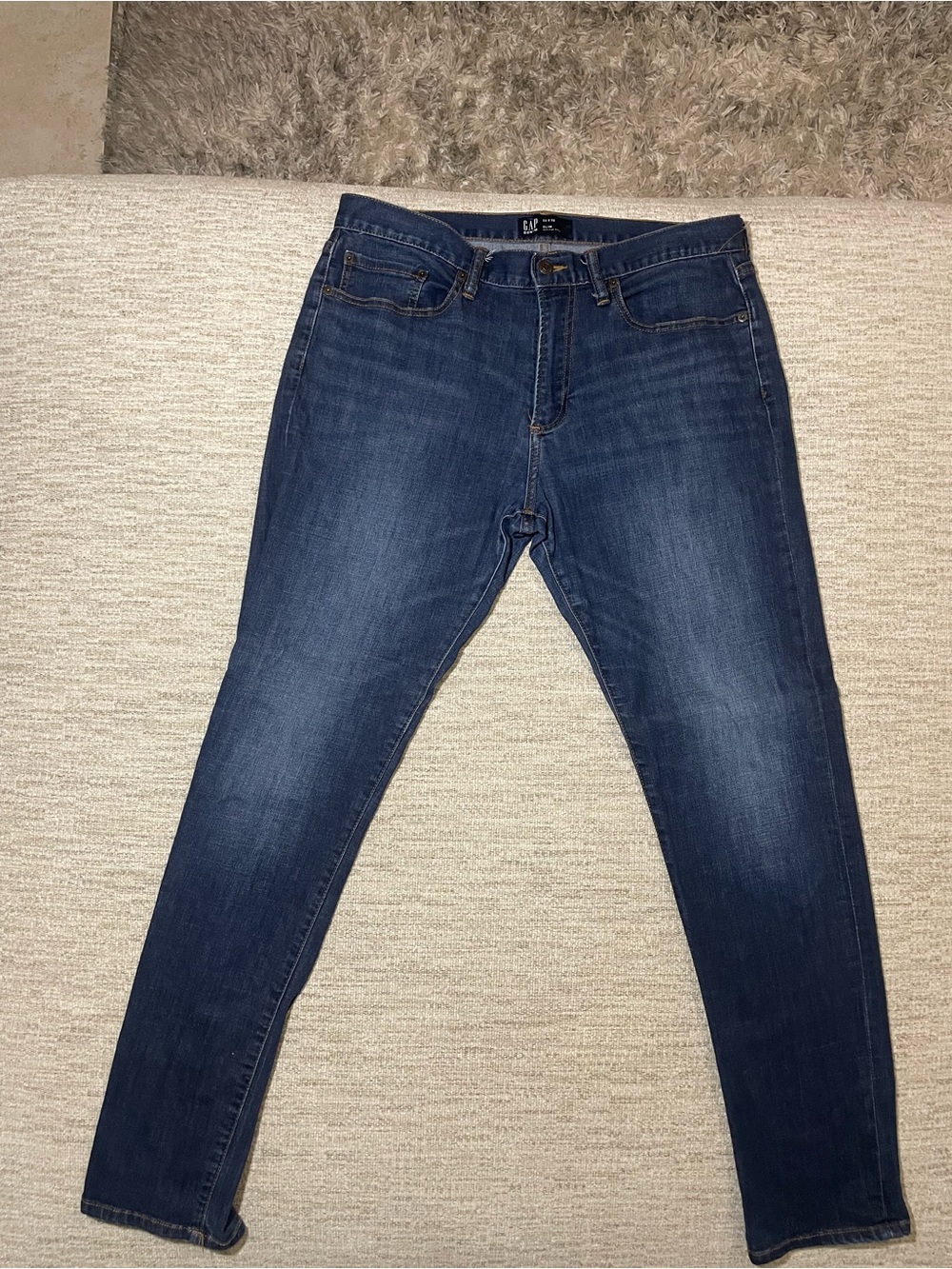 GAP Denim Men Slim Jeans 33x32 Dark Wash Blue Stretch Gap For Good Pants